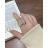 919 Estilo K Ins Nicho Diseño de Lujo Accesible Versátil Anillo Abierto de Zircón Contrastante Plata Esterlina S925 Textura Femenina