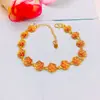Fornecimento ao Vivo Pulseira Feminina Retro de Flor de Fila Única Banhada a Cobre e Ouro Pulseira de Flor Rosa da Moda Joias Atacado
