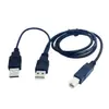 U2-313 Cable de datos para disco duro móvil USB 2.0 cable de datos de tres cabezales doble alimentación USB a tipo B estándar
