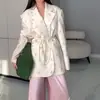 Moda Femenina Europea y Americana Otoño 2026: Nueva Chaqueta Casual Larga Elegante y con Estilo, Lista para el Trabajo, de Corte Holgado y Ajustada