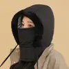 Gorro Lei Feng de Plumón para Mujer en Otoño e Invierno, Calentador de Cuello Engrosado Integrado, Gorro Cálido y a Prueba de Frío, Mascarilla Facial, Gorro Cortavientos para Ciclismo, para Hombre