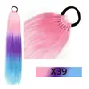 Trenzas de Hilo Plateado Trenzado para el Cabello Ez Dreadlocks Extensiones de Cola de Caballo Larga con Hilo Dorado y Plateado Trenzas de Gradiente de Colores Pelucas para Niños