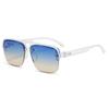 Gafas de Sol de Moda con Montura Cuadrada Estilo Aviador para Hombre, Gafas para Ciclismo y Pesca, Lentes de Sol de Moda Transfronterizos, Gafas de Sol con Media Montura y Doble Puente