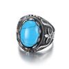 Anillo de Piedra Preciosa de Deseos, Anillo Sencillo para Hombre con Piedra Preciosa Grande de Forma Ovalada, Anillo de Moda Callejera en Europa y América