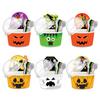 Bq014 Amazon Comercio Exterior Cara de Fantasma de Halloween Calabaza Helado Postre Caja de Vasos de Papel Vaso para Bebidas Frías Snack