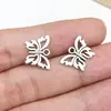 Accesorios colgantes de serie de insectos mariposa hueca de plata antigua DIY Pendientes Collar Accesorios para ropa Colgante Venta al por mayor