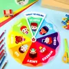 Tablero giratorio de fieltro en inglés, materiales didácticos divertidos para educación infantil, accesorios y juguetes interactivos para el aula para maestros