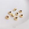 Paquete de 14K Color Dorado Real Conservación Doble Agujero Tapón de Goma Ajuste de Posicionamiento Cuentas Redondas Pastel Cuentas de Silicona Accesorios para Cadena Pulsera Collar DIY