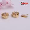 Broche de Pétalo de Perla DIY con Conservación de Color Relleno de Oro de 14K Fila Sencilla Fila Doble Broche de Pulsera Broche de Collar Conexión de Cabeza Broche de Inserción Accesorios
