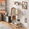 Perchero de Pie para Ropa Perchero para Abrigos de Dormitorio Interior Estante de Almacenamiento para Bolsas de Ropa de Entrada de Casa Móvil