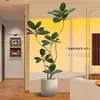 Árbol de Goma Simulación Planta Verde Planta Falsa Sala de Estar Lujo Ligero Flor Biónica Árbol Decorativo Interior Planta Grande en Maceta Adorno de Piso
