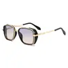 Gafas de Sol Metálicas de Doble Puente Retro Europeo y Americano Punk Británico con Montura Gruesa Estilo Aviador Gafas Cuadradas para Hombre Amazon