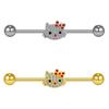 Pendientes de cabeza de gato transfronterizos de Gaby Europa y Estados Unidos, pendientes de acero inoxidable, lindos pendientes de gato, pendientes, joyas para perforaciones en el cuerpo +