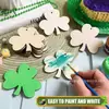 Decoração Coração de Trevo Pintada Peça de Madeira em Branco DIY Dia dos Namorados St. Decoração Pendente de Etiqueta para o Dia de São Patrício