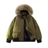 Jaqueta Acolchoada de Algodão Nova de Inverno Novo Estilo Americano com Capuz Gola Grande de Pelo Espessa Quente Solta Parka Roupa de Trabalho Jaqueta Casual