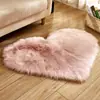 Alfombra Amazon Directa Blanca en Forma de Corazón Piel de Oveja Sintética Alfombra Gruesa de Felpa Larga Felpudo Cojín para Sofá Cojín para Ventana de Rincón