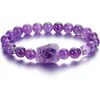 Pulseira Elástica de Pedra Bruta de Ametista Moda Europeia e Americana Transfronteiriça Pedra Natural Irregular Transferência de Energia Pulseira Feminina
