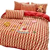 Conjunto de Roupa de Cama Quatro Peças de Algodão Espesso Escovado Ano do Cavalo 2026 Novo Algodão Puro Outono e Inverno Desenho Animado Capa de Edredom e Lençol Conjunto de Três Peças