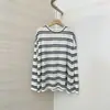 CELLI Dongdaemun Coreano 26 Verão Estilo Casual Retrô Camiseta Listrada de Manga Longa Camisa Solta com Proteção Solar