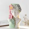 Jiahuimei Retrato Floral en Relieve Vela de Aromaterapia Molde de Silicona DIY Cilindro Floral Piedra Difusora de Aromaterapia Hecha a Mano