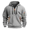 Suéter con capucha y cremallera para hombre de Explosiones Americanas Transfronterizas, bolsillo múltiple, cinta, jersey, chaqueta deportiva para hombre