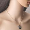 Aço Inoxidável Zircônia Cerâmica Espacial Pingente de Gota Aço Titânio Colar Ajustável Corrente Clavicular
