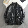 Jaqueta de Couro PU Estilo Americano para Homens, Primavera e Outono, Jaqueta Biker Estilosa, Atacado Transfronteiriço Tendência, Tamanho Grande
