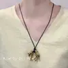 Collar Colgante Retro Francés Negro Dorado Leopardo para Mujer, Nueva Moda de Lujo Accesible de Gama Alta Cadena de Clavícula Gargantilla de Nicho