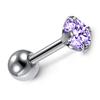 Arete de circonita de aleación de titanio F136 transfronterizo, rosca de cuatro garras, clavo para hueso de la oreja, moda europea y americana, joyería para piercing corporal, aretes