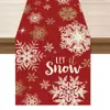 Bandera de Mesa Transfronteriza Simple Copo de Nieve Rojo Navidad Invierno Cocina Restaurante Fiesta Decoración de Mesa de Café Venta al por Mayor de Fábrica