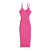 Verão Novo Feminino Europeu e Americano Estilo Spice Sling V-neck Pit Malha Fino Sem Mangas Sling Vestido Atacado