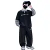 Conjunto de Roupa de Outono para Meninos Camisa com Capuz 2026 Outono Novo Tendência Cool Estilo de Rua Casual Conjunto de Duas Peças Roupas para Crianças de Meia-Idade e Grandes