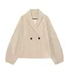 Ropa de Mujer Transfronteriza 2026 Moda Europea y Americana Holgada Doble Botonadura Dos Botones Solapa Top Chaqueta Abrigo Mujer E490812