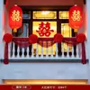 Decoración de puerta de boda chamánica bola de flor roja grande unidad colgante de puerta casa nueva inauguración de casa cabeza de flor de puerta satén venta directa