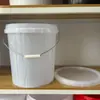 Cubo de plástico de 16 litros con tapa de rosca, cubo redondo con tapa de espiral, cubo de plástico para pepinillos, cubo para envasado de alimentos, cubo de pintura