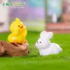 Micro paisaje creativo lindo animales besándose casa de muñecas decoración diy accesorios mini escritorio coche pequeños adornos