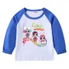 2023 Novo Transfronteiriço Primavera e Outono Camiseta Infantil Gola Redonda Desenho Animado Manga Longa Top Camiseta Básica Meninos e Meninas Bebê Algodão Camiseta