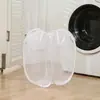 Cesto de lavandería de malla Pop-Up con bolsillo lateral, Cesta plegable para guardar ropa sucia, Disponible en varios colores
