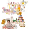 Decoraciones para celebración de 100 días para niños y niñas, decoraciones de cumpleaños para bebés y niños, globos de escena, fondo para fotos, fiesta de ambiente