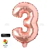 Balão Alfanumérico Slim Versão Americana Ouro Rosa 16 polegadas Decoração de Casamento Aniversário Filme de Alumínio Folha de Alumínio Balão de Festa