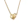 Colar Europeu e Americano Simples de Aço Inoxidável com Banho de Ouro 18K Ouro Rosa Corrente O Pingente Love Presente para Namoradas