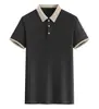 Camisas Polo de Estilo Europeu e Americano para Comércio Exterior Transfronteiriço com Gola, Camisetas de Negócios com Gola, Camisas Polo Masculinas de Manga Curta em Blocos de Cor, Feitas Sob Medida