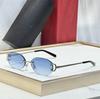 CT0029 Tarjeta Hogar Moda Europea y Americana Estilo Metálico Hebilla de Herradura Lujo Ligero Avanzado Gafas de Sol Gafas de Sol Protector Solar Sin Marco Gafas de Sol Transfronterizas