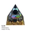 Pirâmide de Cristal Natural 5cm Estilo Europeu e Americano Decoração de Mesa para Casa e Escritório Ornamento de Pirâmide de Resina para Yoga Meditação