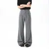Pantalones de Traje Bordados Tallados Retro Marca de Moda Americana Hombres Mujeres Verano Sentido de Diseño Americano Pantalones Ligeramente Acampanados Streetwear Pantalones Casuales Rayados