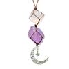 Colgante de cristal rosa amatista natural piedra de cristal colgante para coche colgante de estrella hecho a mano color tejido al por mayor