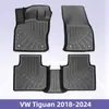 Adecuado para Vw Tiguan 2018-2024 Alfombrillas de Piso Tpe 3D Material para Todo Clima Alfombrilla de Maletero Alfombrillas de Piso