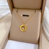 [acero de titanio de cuerpo completo] horno chapado en oro real retención de color buena collar frío femenino ins red roja cadena clavícula accesorios