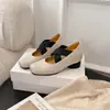 Zapatos Mary Jane cuadrados de punta cuadrada con tiras cruzadas estilo francés para mujer, nueva colección otoño 2026, tacón grueso, inspirados en el ballet, diseño de nariz de cerdo, bailarinas de punta baja