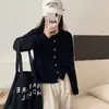 Cardigan de Tricô Solto com Gola Redonda para Primavera e Outono de 2025, Top Estilo Coreano Casual com Botão Dourado Pequeno, Jaqueta Suéter Macia e Aconchegante para Mulheres